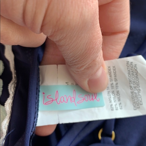 Island Soul - navy, pink, teal one piece swimsuit - Picture 6 of 7